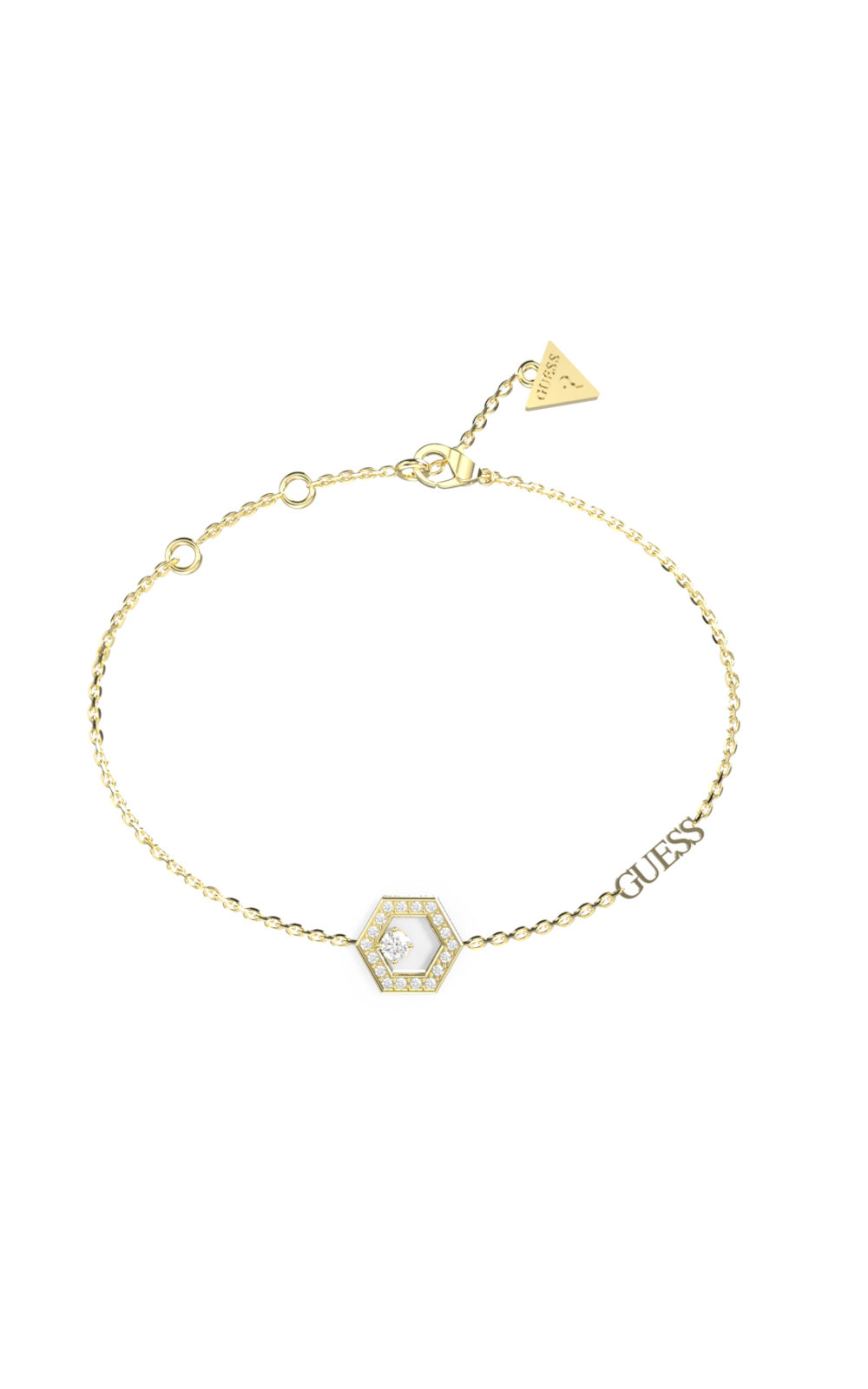 GUESS STEEL TINY DANCER JUBB04650JWYGL Βραχιόλι Χρυσό Με Σχέδιο Με Πέτρες Και Λογότυπο
