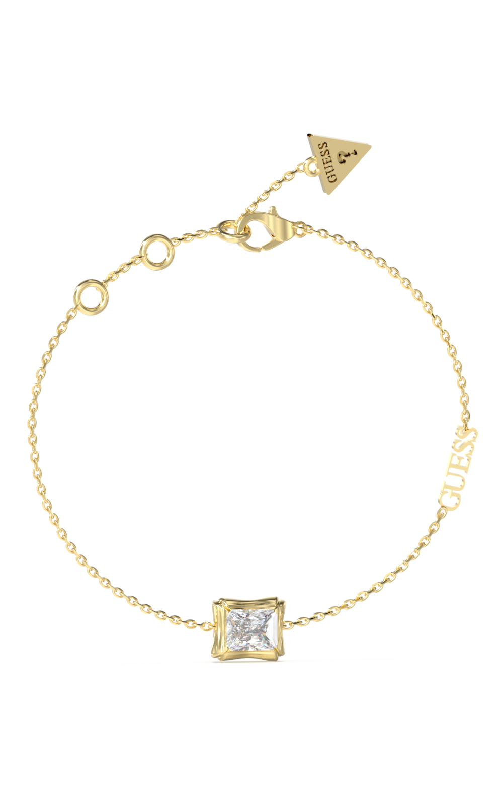 GUESS STEEL BAMBOO JUBB05171JWYGL Βραχιόλι Χρυσό Με Πέτρα