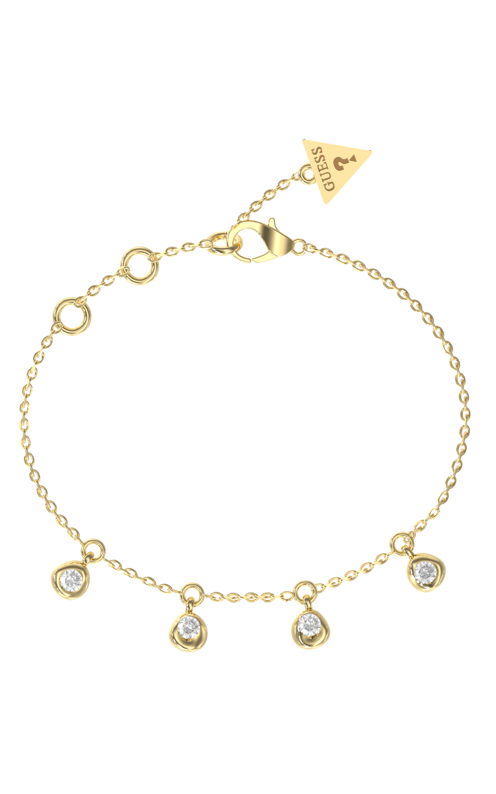 GUESS STEEL PANAREA JUBB05186JWYGL Βραχιόλι Χρυσό Με Κρεμαστά Βότσαλα Με Πέτρες