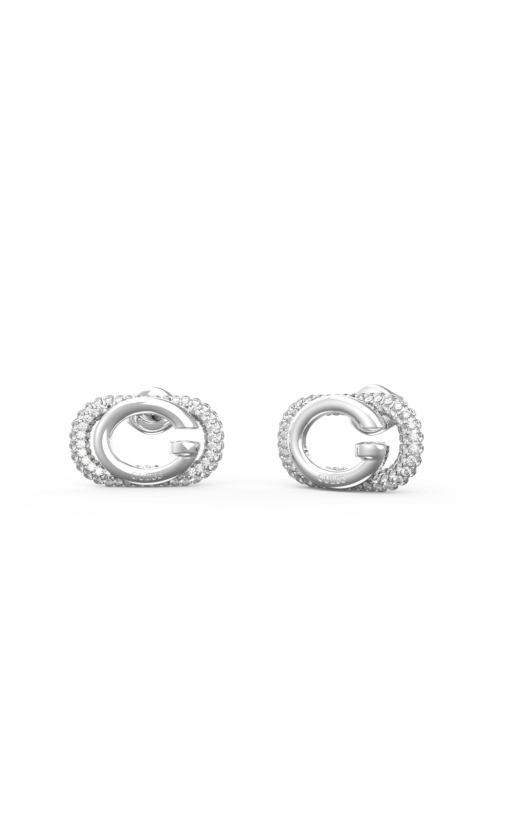 GUESS STEEL OH MY G JUBE04511JWRHT/U Σκουλαρίκια Ασημένια Με Λογότυπο Με Πέτρες