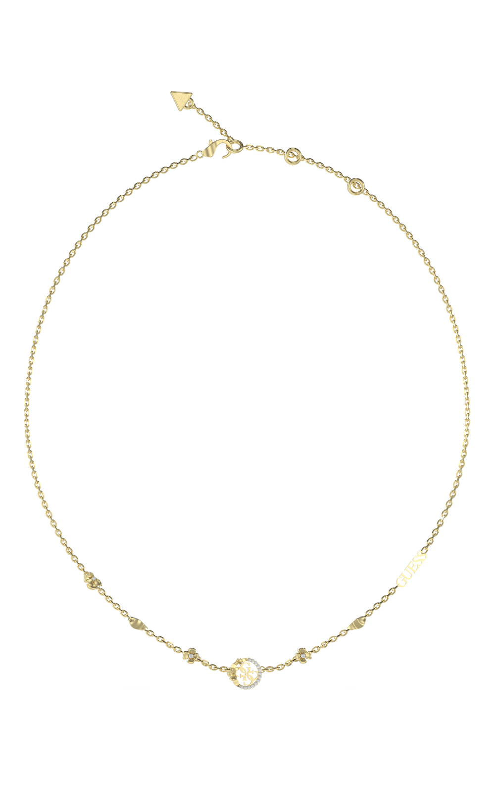 GUESS STEEL 4 LOVE JUBN05038JWYGT/U Κολιέ Χρυσό Με Λουλούδια