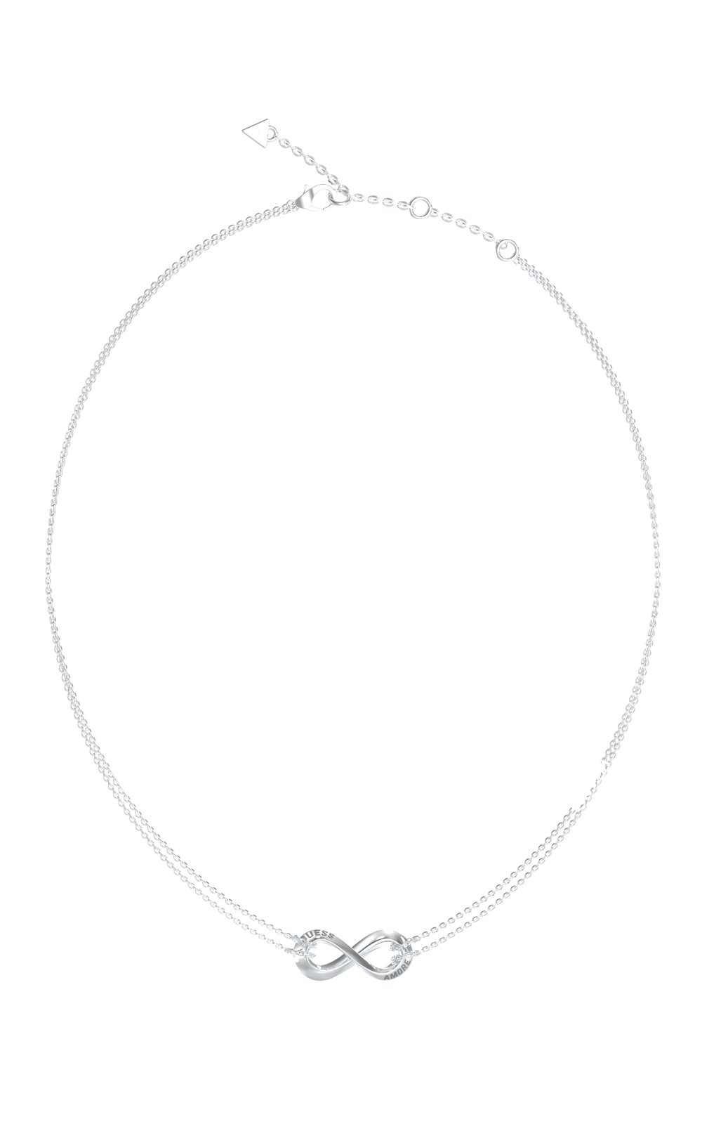 GUESS STEEL GUESS AMORE JUBN05049JWRHT/U Κολιέ Ασημένιο Με Άπειρο