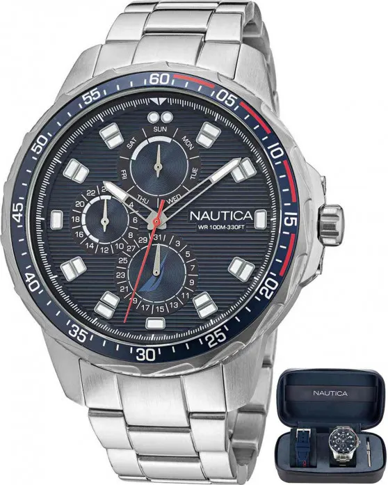 NAUTICA NAUTICA Coba Lake Silver Stainless Steel Bracelet Gift Set