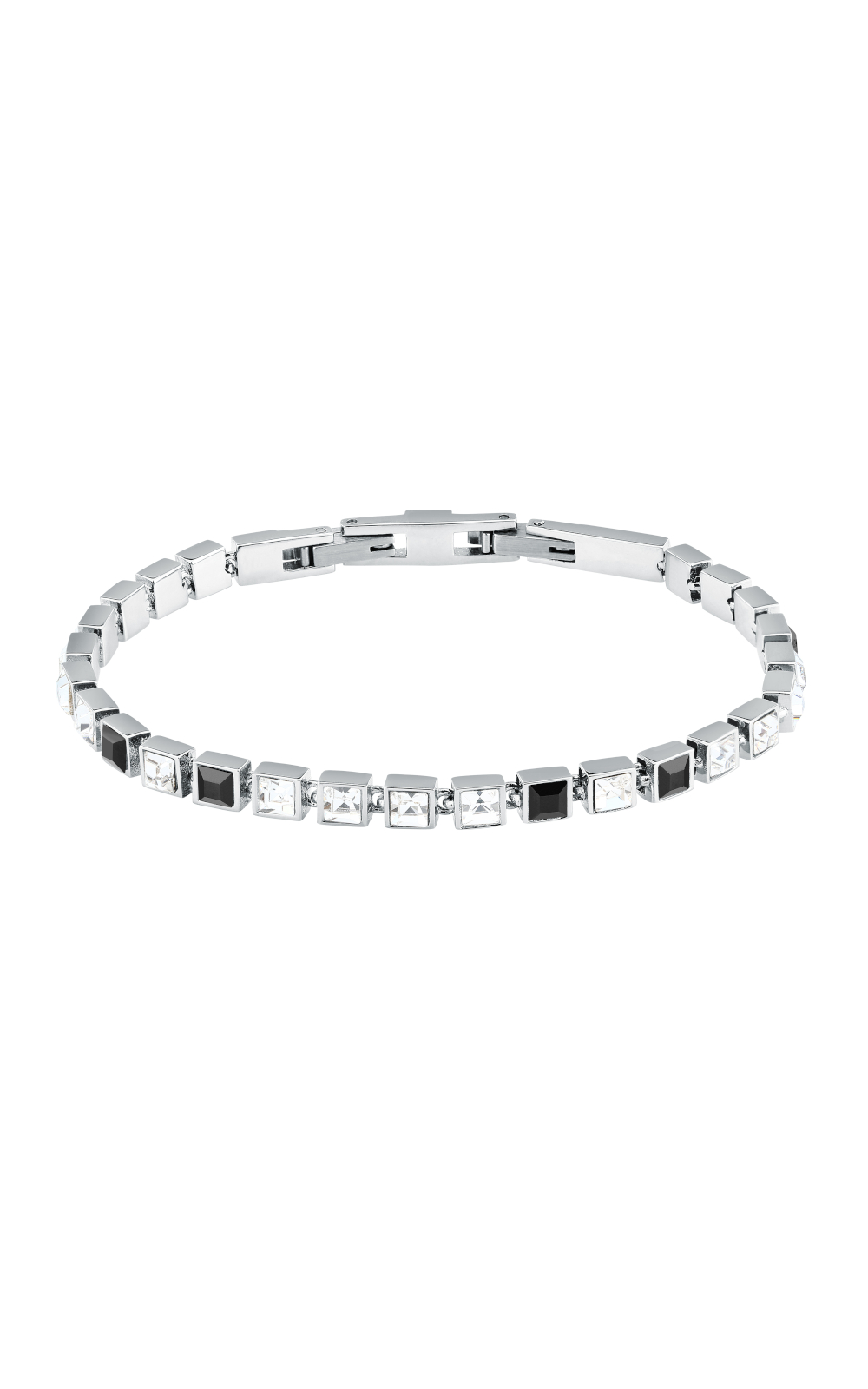 KARL LAGERFELD CRYSTALS KLAYC27 Γυναικείο Βραχιόλι Ασημένιο Με Μαύρες Και Άσπρες Πέτρες