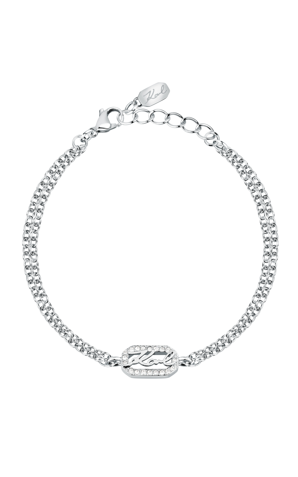 KARL LAGERFELD CRYSTALS KLAYC33 Γυναικείο Βραχιόλι Ασημένιο Με Λογότυπο Με Πέτρες