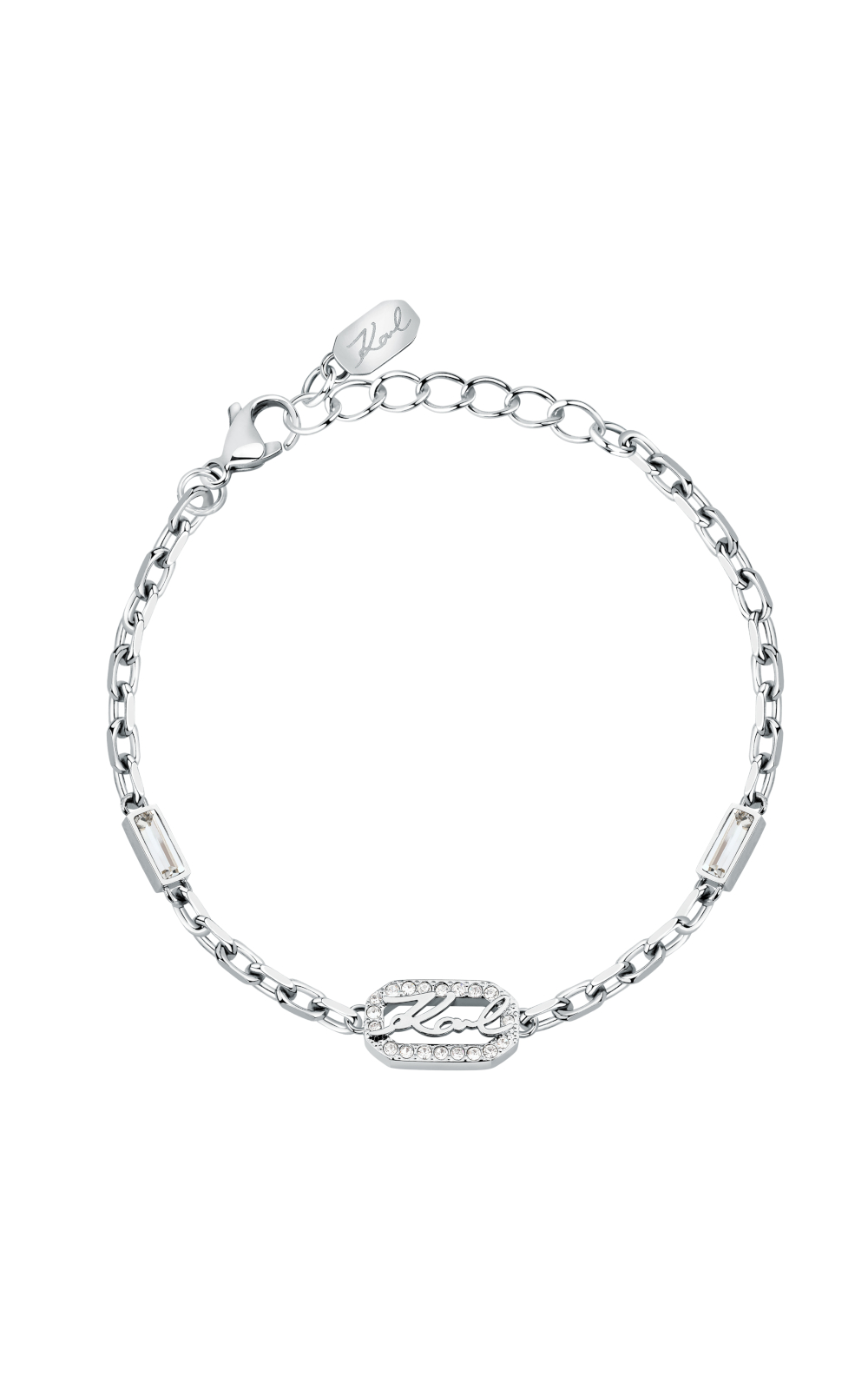 KARL LAGERFELD CRYSTALS KLAYC34 Γυναικείο Βραχιόλι Ασημένιο Με Λογότυπο