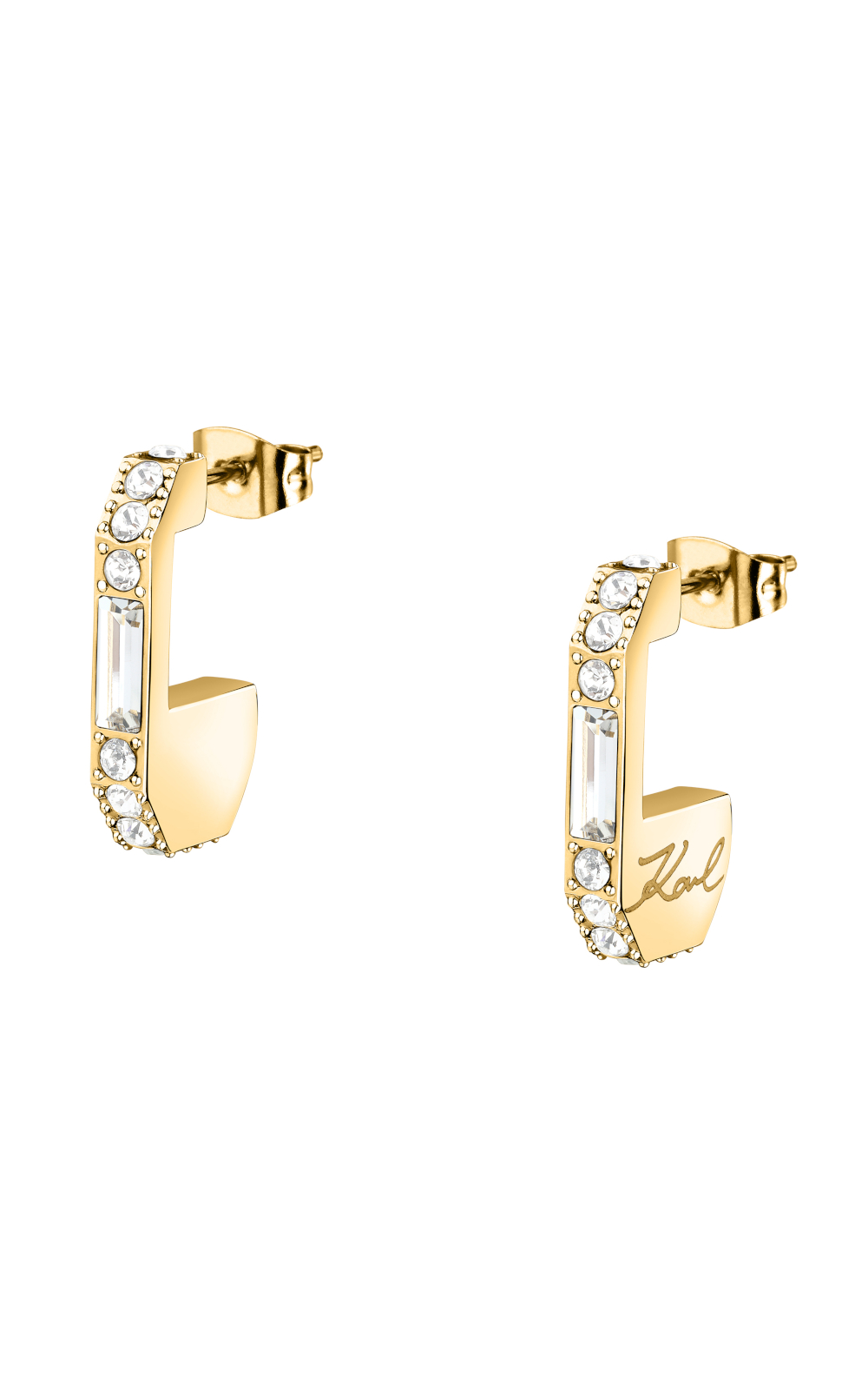 KARL LAGERFELD CRYSTALS KLAYC35 Γυναικεία Σκουλαρίκια Χρυσά Με Πέτρες Και Λογότυπο