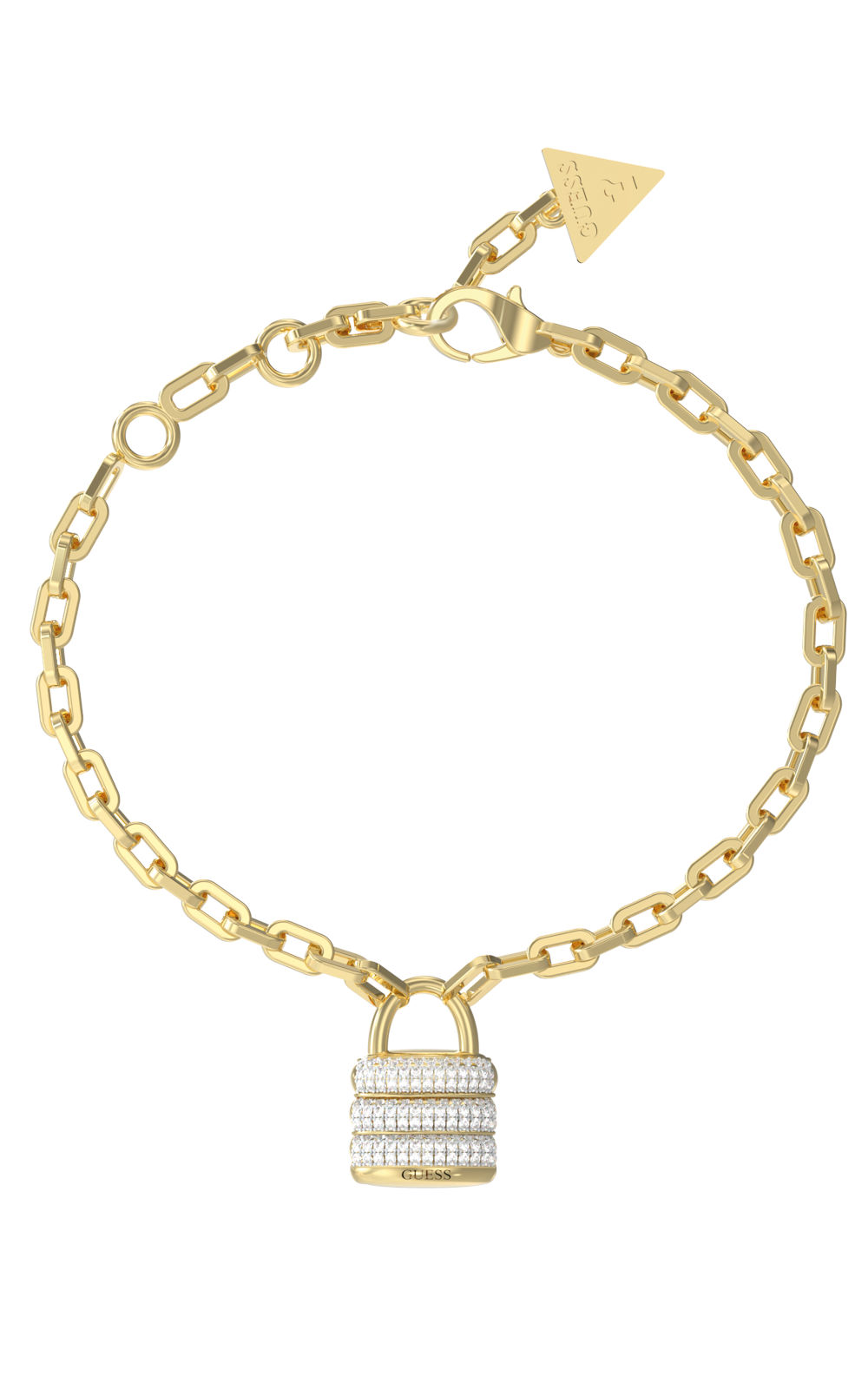 GUESS STEEL GUESS MY SECRET JUBB05406JWYGL Βραχιόλι Χρυσό Με Λουκέτο Με Πέτρες