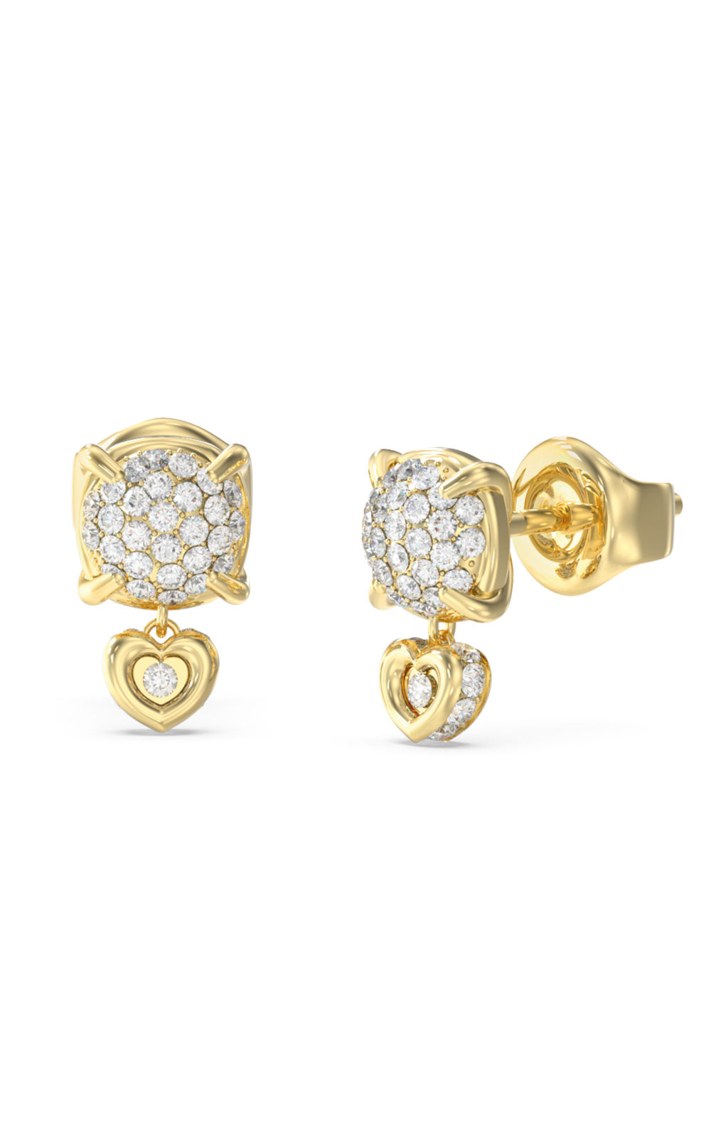 GUESS STEEL L.O.V.E. JUBE05468JWYGT/U Σκουλαρίκια Χρυσά Με Πέτρες