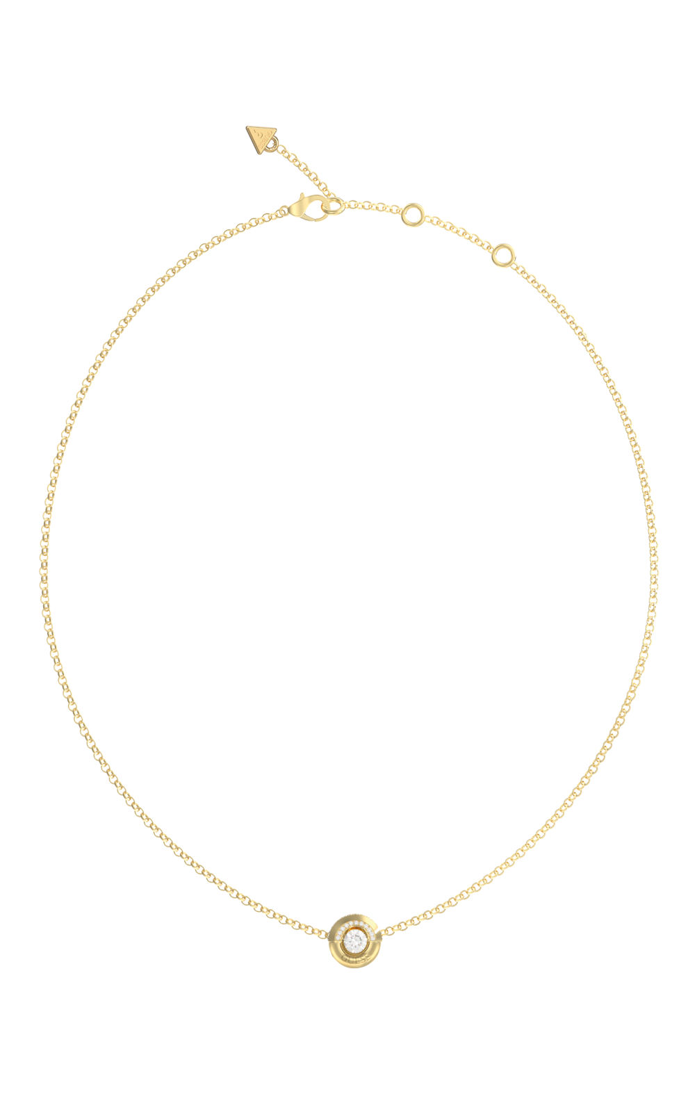 GUESS STEEL MAJORELLE JUBN05377JWYGT/U Κολιέ Χρυσό Με Σχέδιο Με Πέτρα Και Λογότυπο