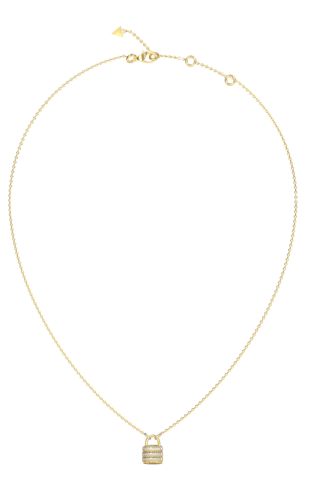 GUESS STEEL GUESS MY SECRET JUBN05417JWYGT/U Κολιέ Χρυσό Με Λουκετάκι Με Πέτρες