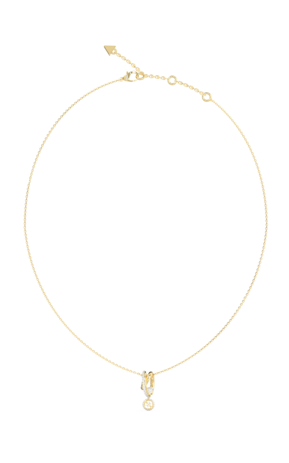 GUESS STEEL TINY PEARLY JUBN05523JWYGT/U Κολιέ Χρυσό Με Πέρλα Και Λογότυπο