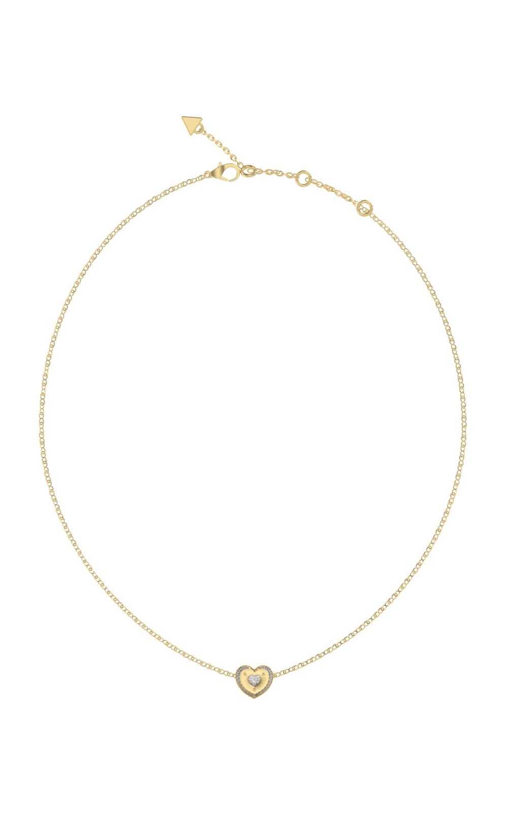 GUESS STEEL TILL MORNING JUBN05549JWYGT/U Κολιέ Χρυσό Με Καρδιά