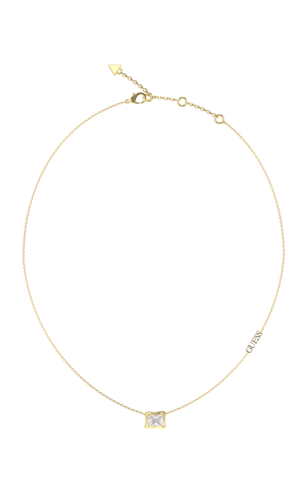 GUESS STEEL BAMBOO JUBN05170JWYGT/U Κολιέ Χρυσό Με Πέτρα Και Λογότυπο