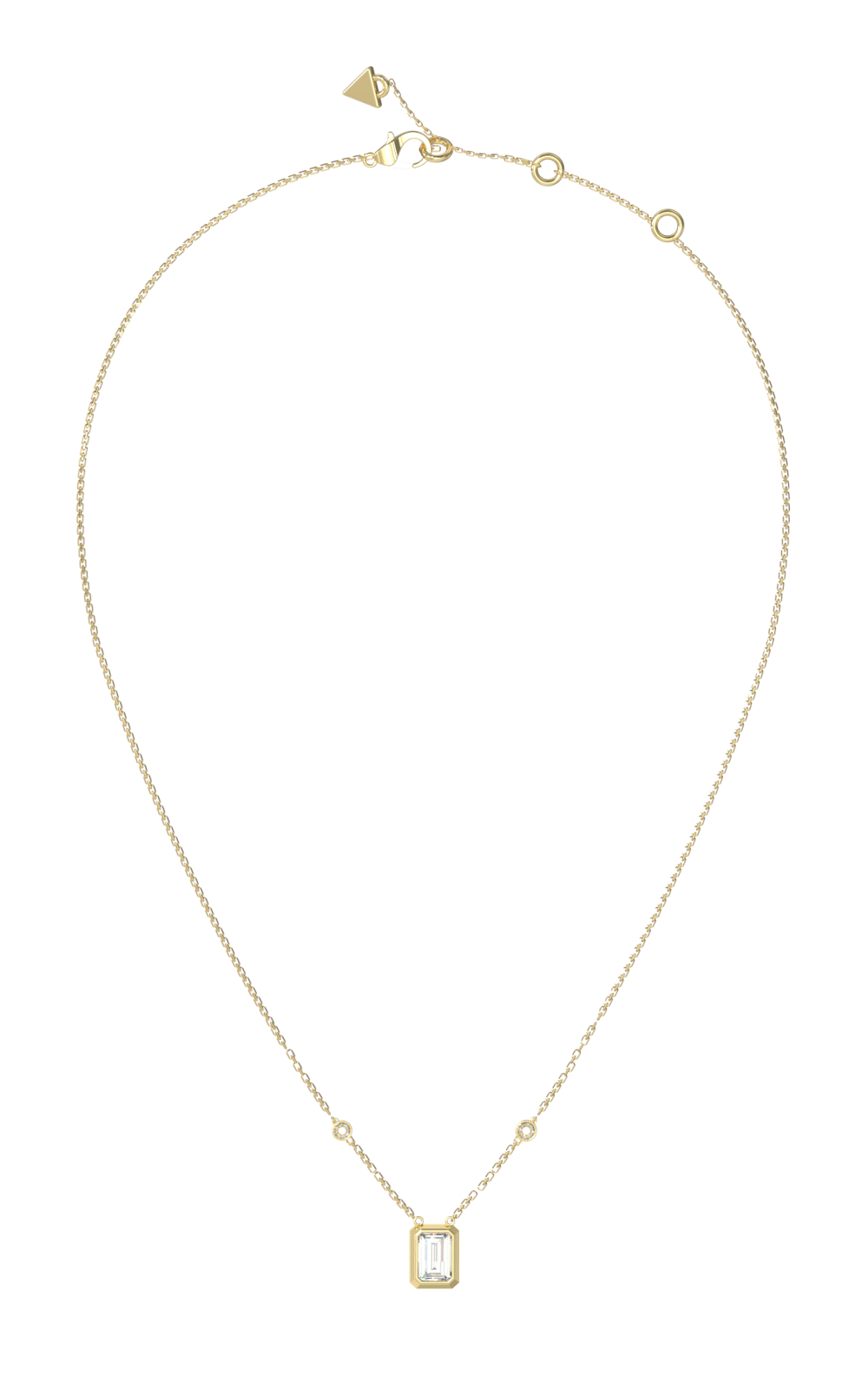 GUESS STEEL 4G LIGHT JUBN05249JWYGT/U Κολιέ Χρυσό Με Σχέδιο Σε Σχήμα Οκτάγωνο Με Πέτρα