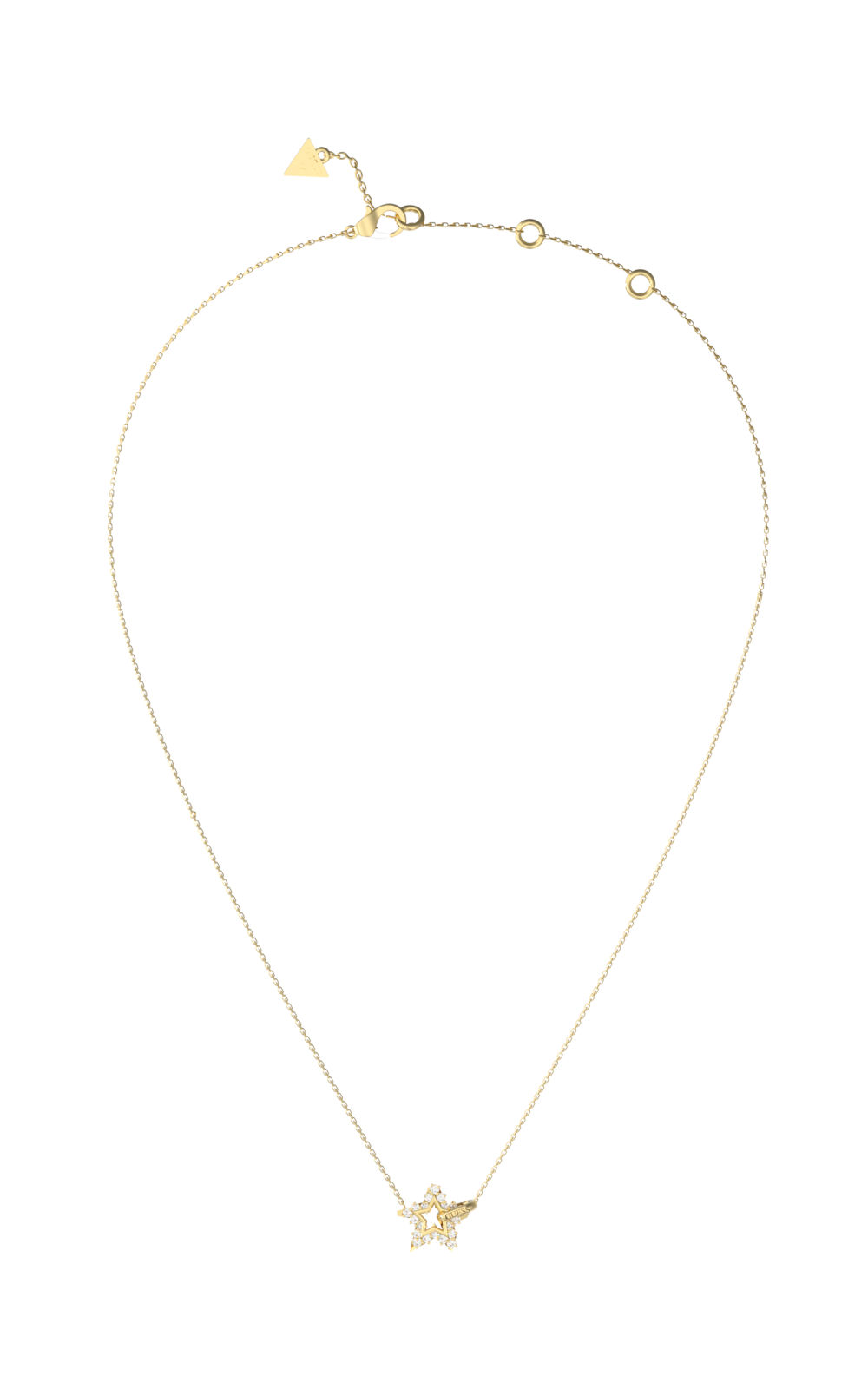 GUESS STEEL ICONIQUE JUBN05537JWYGT/U Κολιέ Χρυσό Με Αστέρι Με Πέτρες