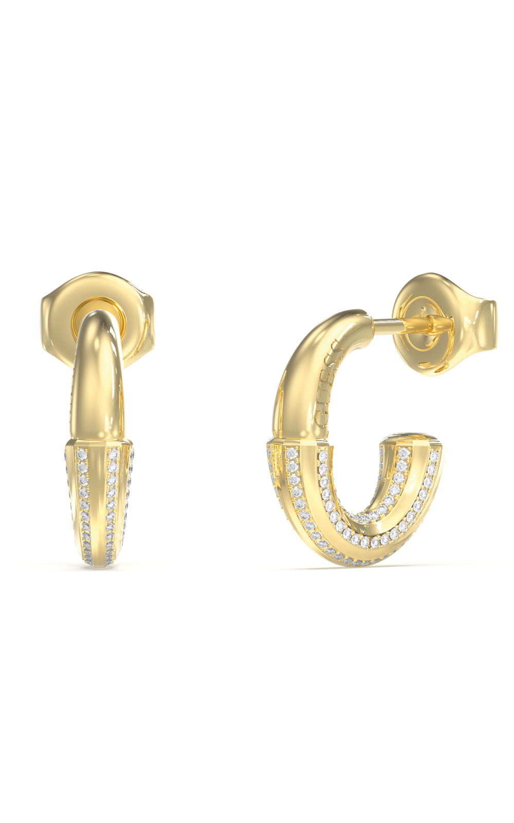 GUESS STEEL MAJORELLE JUBE05368JWYGT/U Κρίκοι Χρυσοί Με Πέτρες