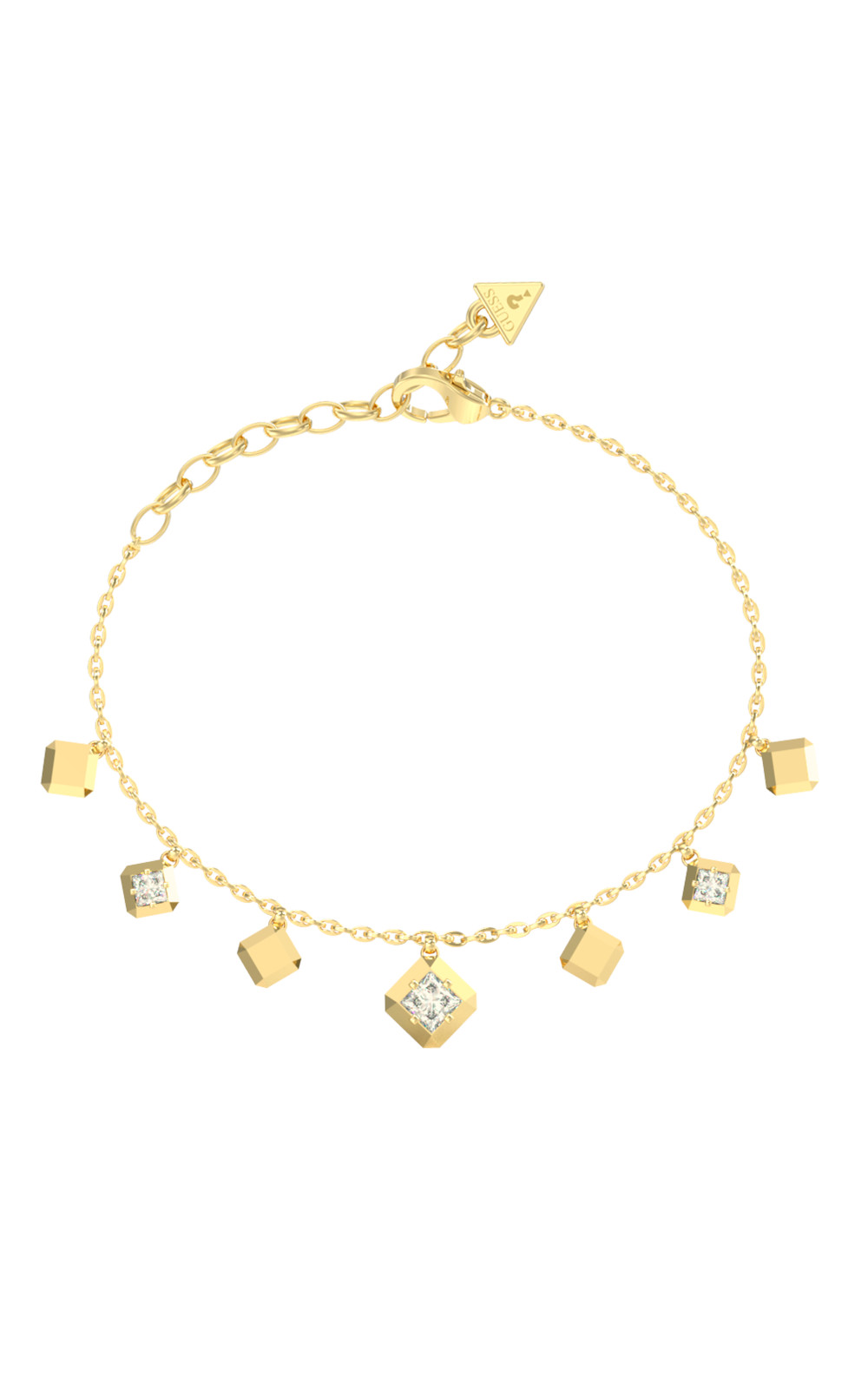 GUESS STEEL ACE OF DIAMONDS JUBB06179JWYGL Βραχιόλι Χρυσό Με Κρεμαστά Με Πέτρες