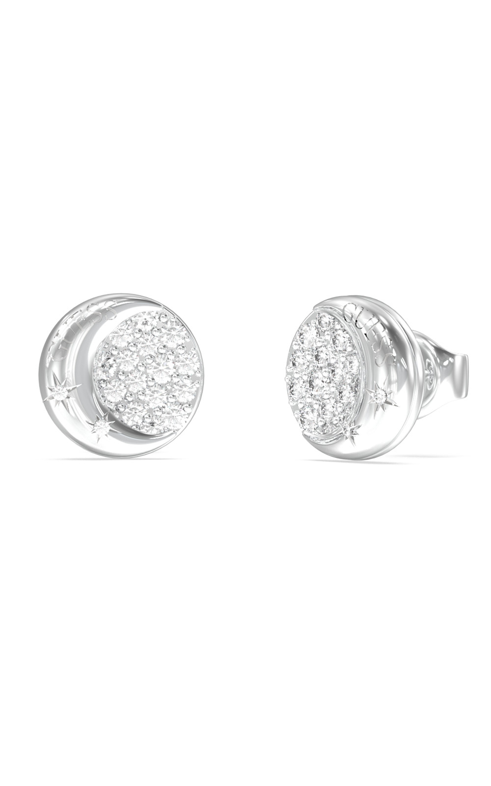 GUESS STEEL AURORA JUBE06240JWRHT/U Σκουλαρίκια Ασημένια Με Πέτρες