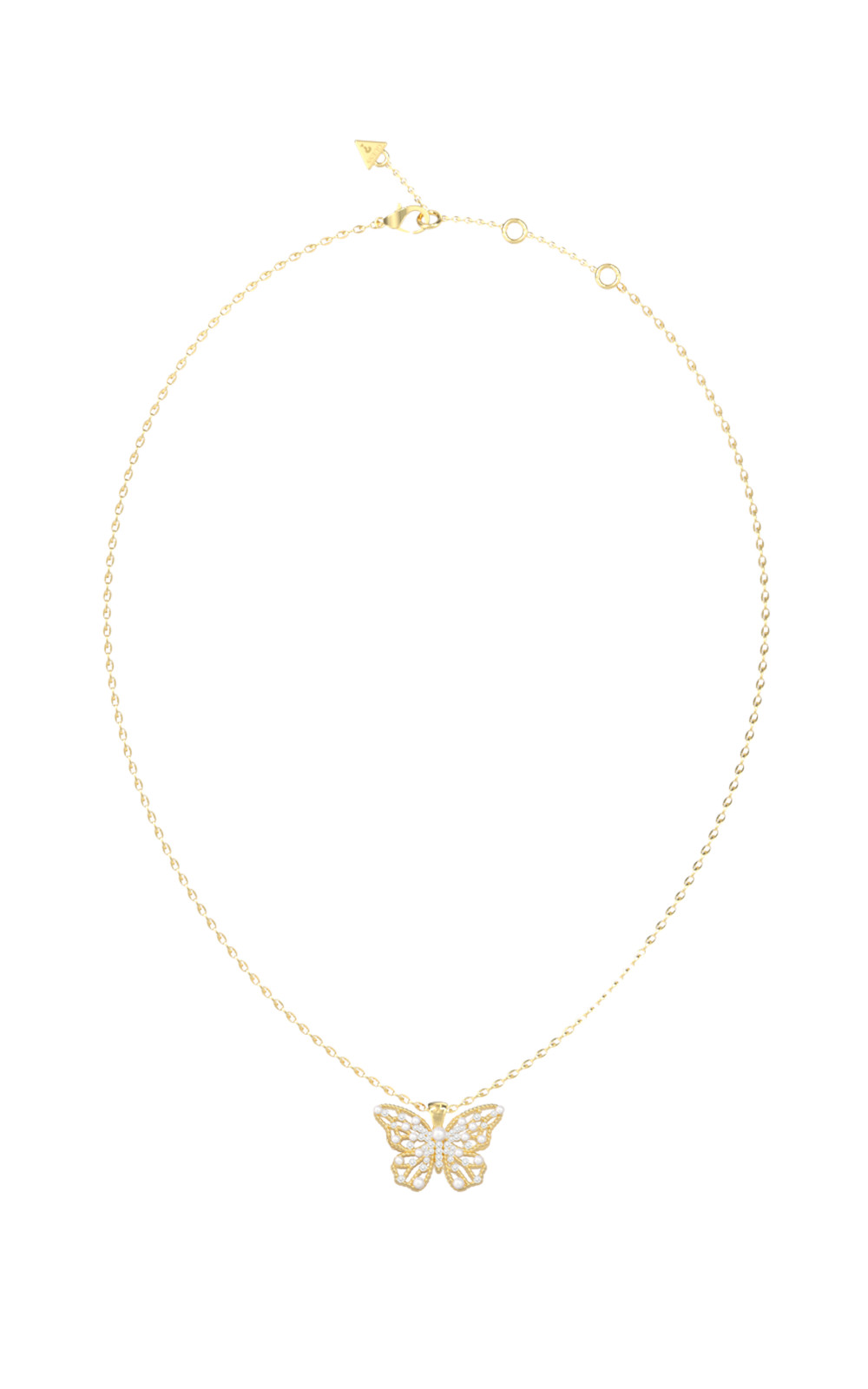 GUESS STEEL BORBOLETA JUBN06119JWYGT/U Κολιέ Χρυσό Με Πεταλούδα Με Πέτρες