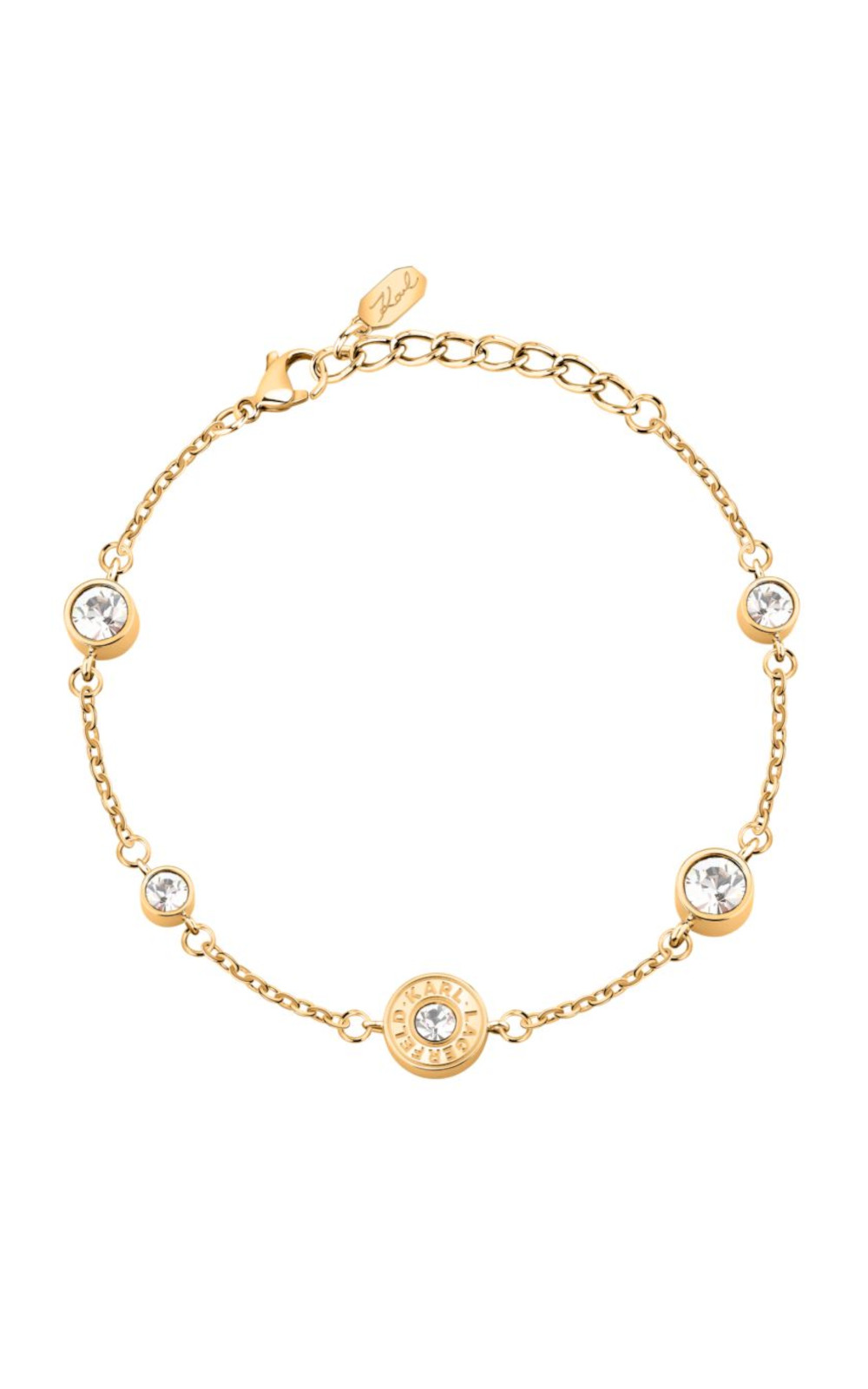 KARL LAGERFELD ILLUME KLBJX12 Γυναικείο Βραχιόλι Χρυσό Με Πέτρες Και Λογότυπο