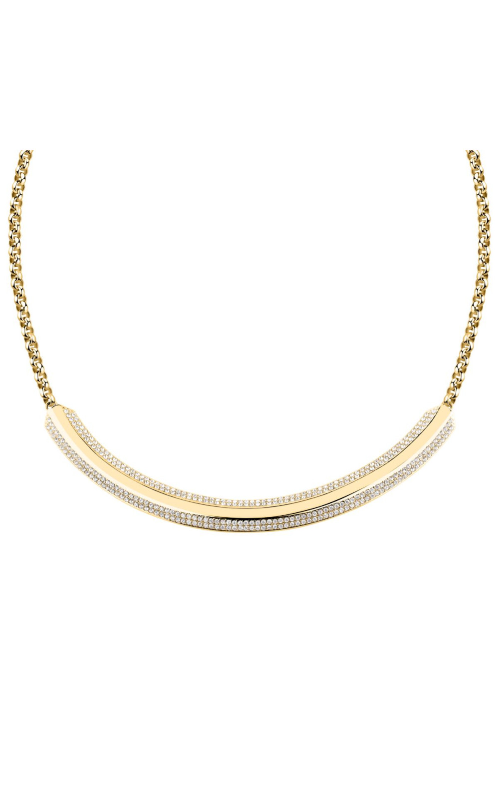 KARL LAGERFELD BOND PAVE KLBJY01 Γυναικείο Κολιέ Χρυσό Με Σχέδιο Με Πέτρες