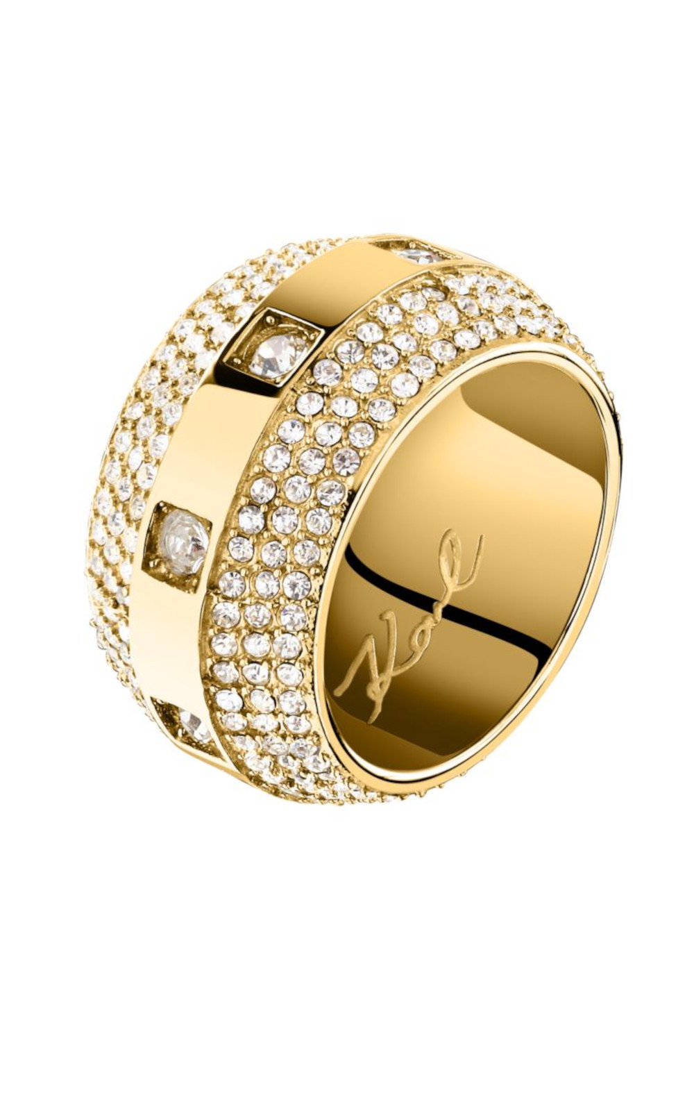 KARL LAGERFELD BOND PAVE KLBJY100-No.14 Γυναικείο Δαχτυλίδι Χρυσό Με Πέτρες