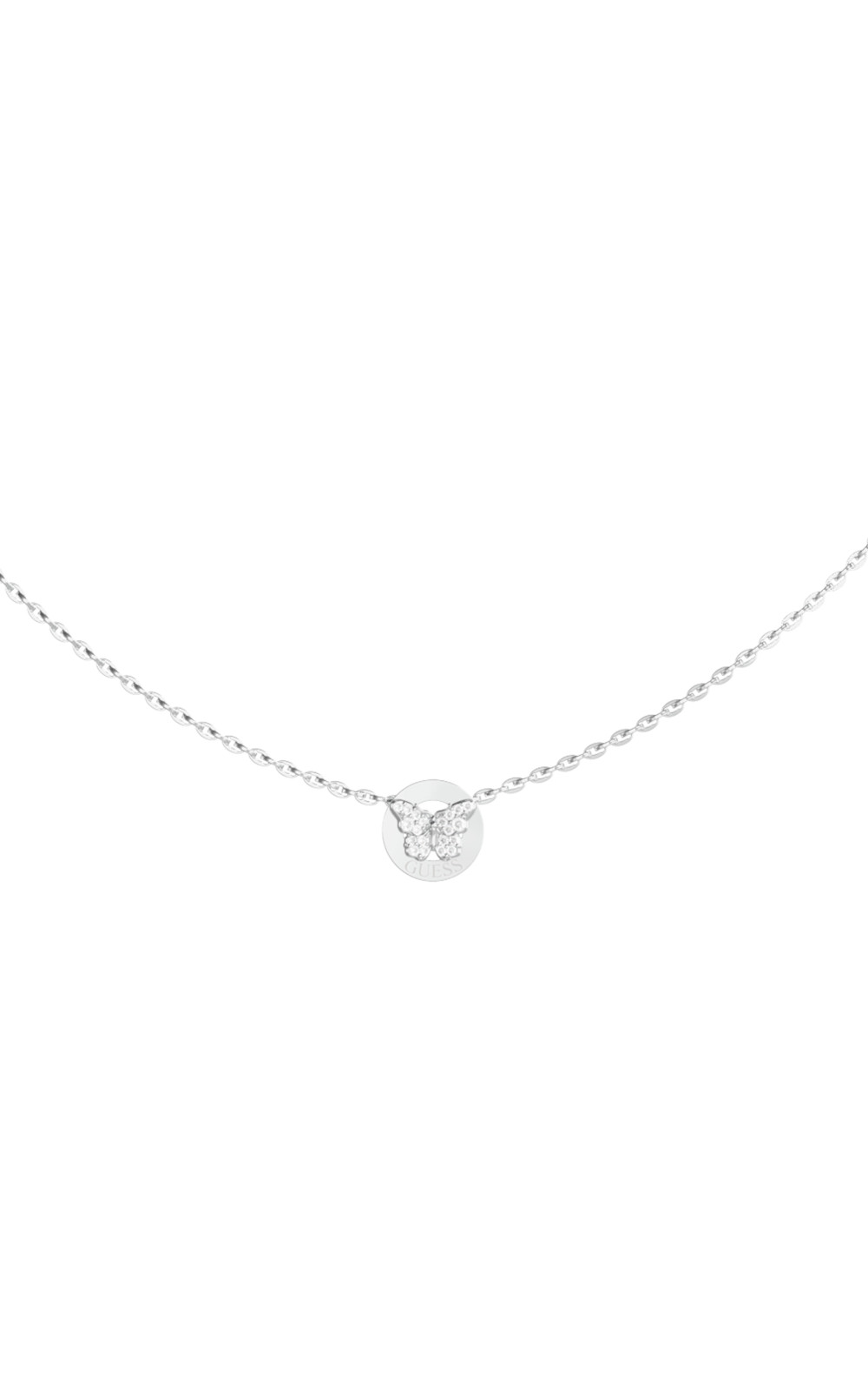 GUESS STEEL BORBOLETA JUBN06134JWRHT/U Κολιέ Ασημένιο Με Πεταλούδα