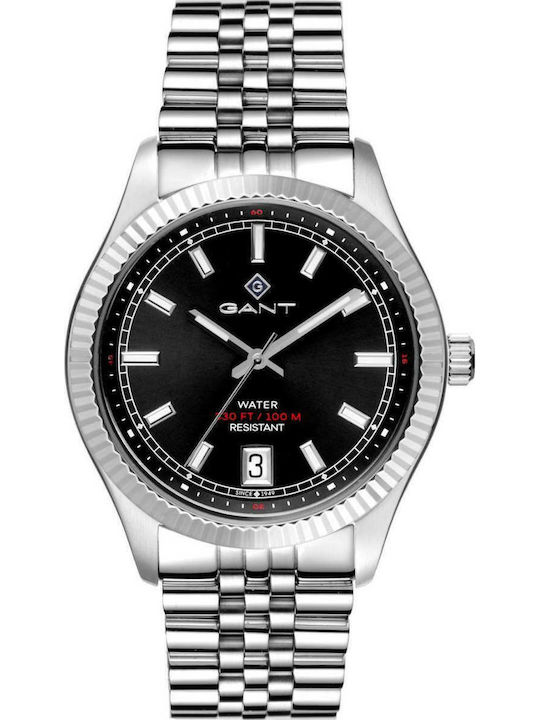 Gant Sussex Ανδρικό Ρολόι 43.5mm Μπαταρίας με Ασημί Ατσάλινο Μπρασελέ